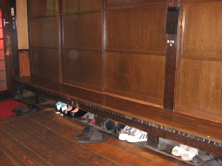 slippers in a Japanese restaurant